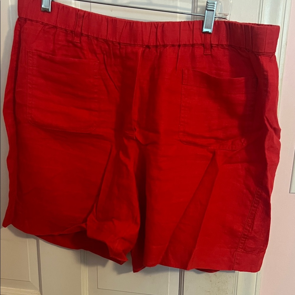 J. Jill Red Bermuda Shorts with Elastic Waistband